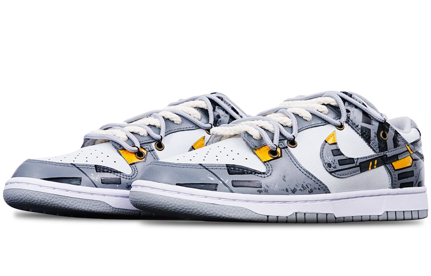 Lookbook Nike Dunk Low Retro Cyberpunk Desconstruido (Caja Especial) DJ6188-001(TeamT-解构机械白灰橙S-BOX)