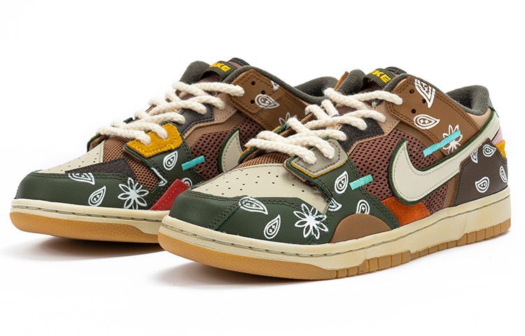 Lookbook [Zapatos Personalizados] Nike Dunk Low Scrap 'Archeo Brown' DB0500-200(TeamB-男款拼接款腰果花)