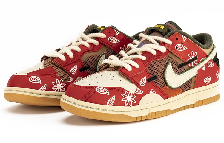 Lookbook [Sepatu Kustom] Nike Dunk Low Scrap 'Archeo Brown' DB0500-200(TeamB-男款拼接红棕腰果花)