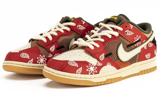 【定製球鞋】Nike Dunk Low Scrap "Archeo Brown" 野鶴製造 拼接 腰果花 做舊vibe 低幫 板鞋 男款 紅棕 Lookbook 【定製球鞋】Nike Dunk Low Scrap "Archeo Brown" 野鶴製造 拼接 腰果花 做舊vibe 低幫 板鞋 男款 紅棕