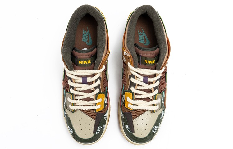 Shop [Zapatos Personalizados] Nike Dunk Low Scrap 'Archeo Brown' DB0500-200(TeamB-男款拼接款腰果花)