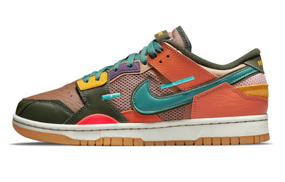 Sizing [Zapatos Personalizados] Nike Dunk Low Scrap 'Archeo Brown' DB0500-200(TeamB-男款拼接款腰果花)