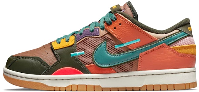 【カスタムシューズ】ナイキ ダンク ロー スクラップ 'アルケオブラウン' DB0500-200(TeamNine-男款百兽纹棕绿黑) 1