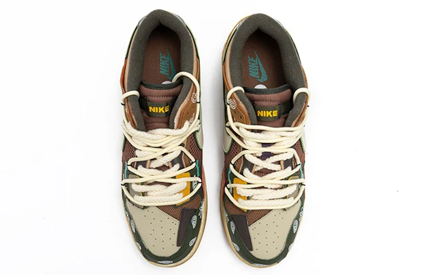 【定製球鞋】Nike Dunk Low Scrap "Archeo Brown" 野鶴製造 拼接 腰果花 做舊vibe 解構雙鞋帶 低幫 板鞋 男款 棕綠 Shop 【定製球鞋】Nike Dunk Low Scrap "Archeo Brown" 野鶴製造 拼接 腰果花 做舊vibe 解構雙鞋帶 低幫 板鞋 男款 棕綠