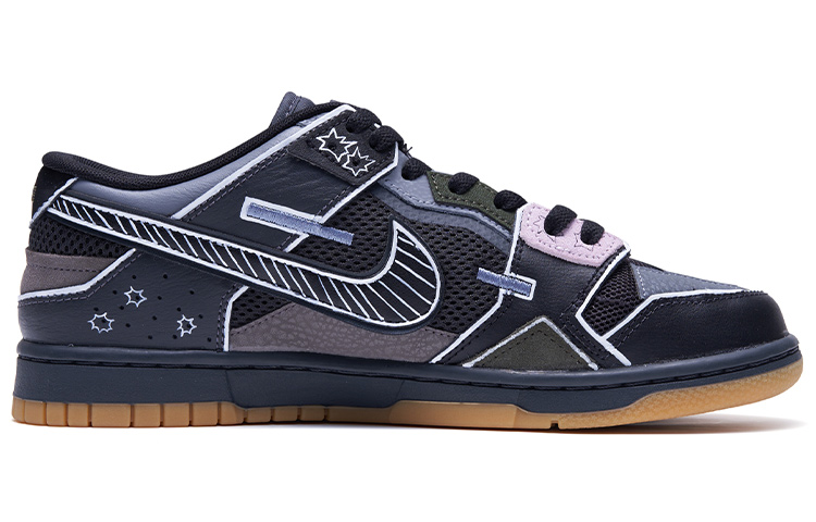 Lookbook [Kasut Tersuai] Nike Dunk Low Scrap 'Hitam Putih Manga' DB0500-001(TeamR-男款黑白漫画S-BOX)