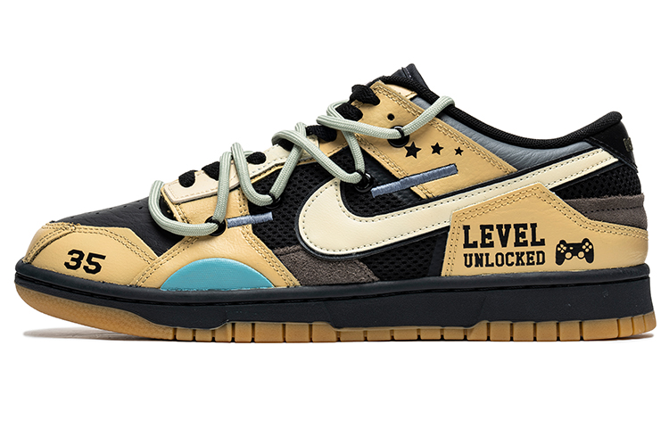 Buy [Nike Dunk Custom] Nike Dunk Low Scrap 'Hitam Kuning Grafiti' DB0500-001(TeamB-男款电玩黑黄)