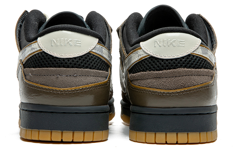 Shop 나이키 덩크 로우 스크랩 "레트로 퓨처 - 블랙 브라운" (커스텀) DB0500-001(TeamB-男款棋盘格棕)