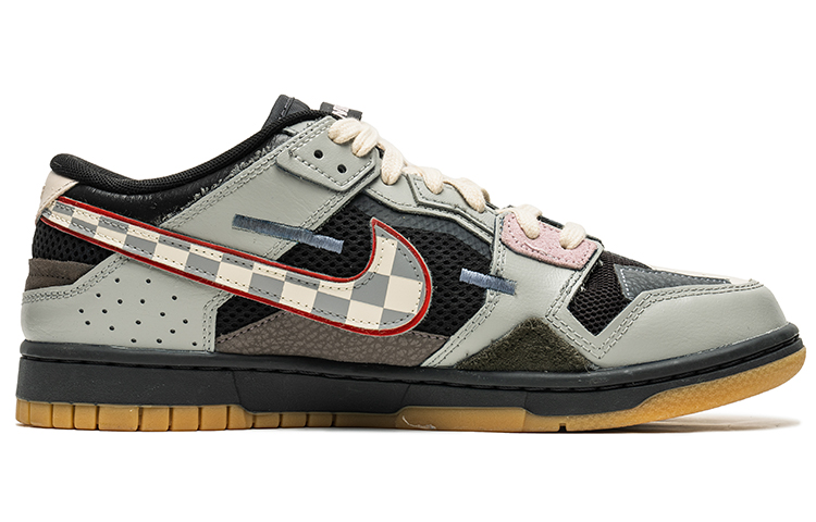 Order [Sepatu Kustom] Nike Dunk Low Scrap 'Retro Future Abu-Putih' DB0500-001(TeamB-男款棋盘格灰白)