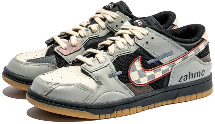 【訂製球鞋】 Nike Dunk Low Scrap 野鶴製造 復古未來主題 街頭潮流風 棋盤格 耐磨 特殊訂製版 低幫 板鞋 男款 灰白 Lookbook 【訂製球鞋】 Nike Dunk Low Scrap 野鶴製造 復古未來主題 街頭潮流風 棋盤格 耐磨 特殊訂製版 低幫 板鞋 男款 灰白