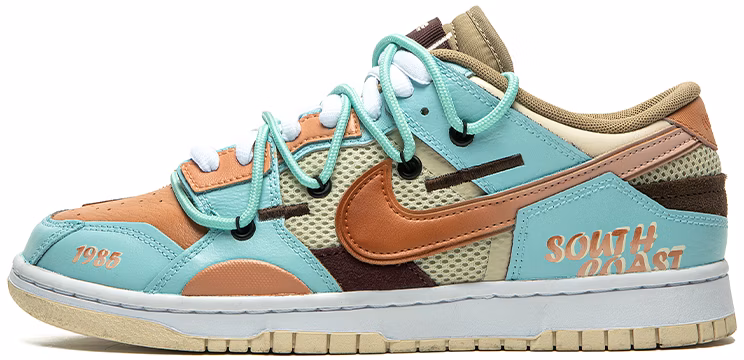 custom-shoes-nike-dunk-low-scrap-retro-future-south-coast-brown-green