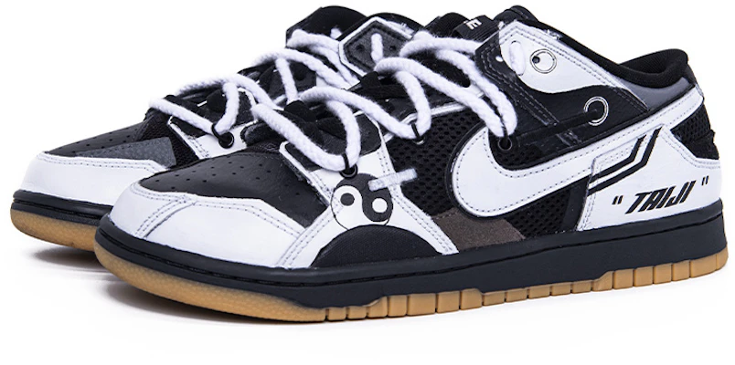 【定制球鞋】 Nike Dunk Low Scrap 太極 陰陽 解構鞋帶 低幫 板鞋 男款 黑白 Lookbook 【定制球鞋】 Nike Dunk Low Scrap 太極 陰陽 解構鞋帶 低幫 板鞋 男款 黑白