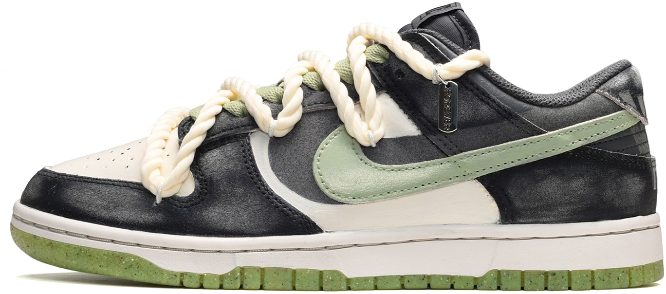 custom-shoes-nike-dunk-low-se-black-white-green-cool-summer