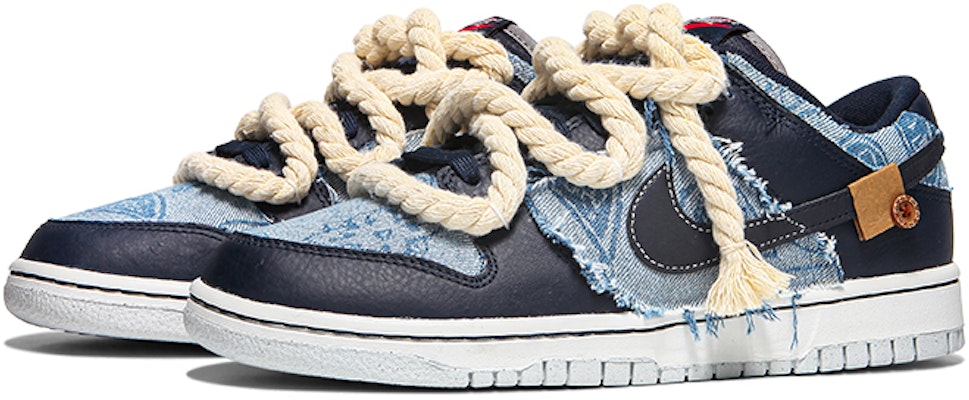 나이키 덩크 로우 SE '데님 페이즐리 블랙 블루' (커스텀) DM1051-400(Team24-女款牛仔腰果花) Lookbook 나이키 덩크 로우 SE '데님 페이즐리 블랙 블루' (커스텀) DM1051-400(Team24-女款牛仔腰果花)