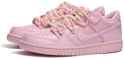 【定制球鞋】Nike Dunk Low SE (GS) "Prism Pink" 解構 情侶 櫻花 高街 低幫 板鞋 粉色 Lookbook 【定制球鞋】Nike Dunk Low SE (GS) "Prism Pink" 解構 情侶 櫻花 高街 低幫 板鞋 粉色