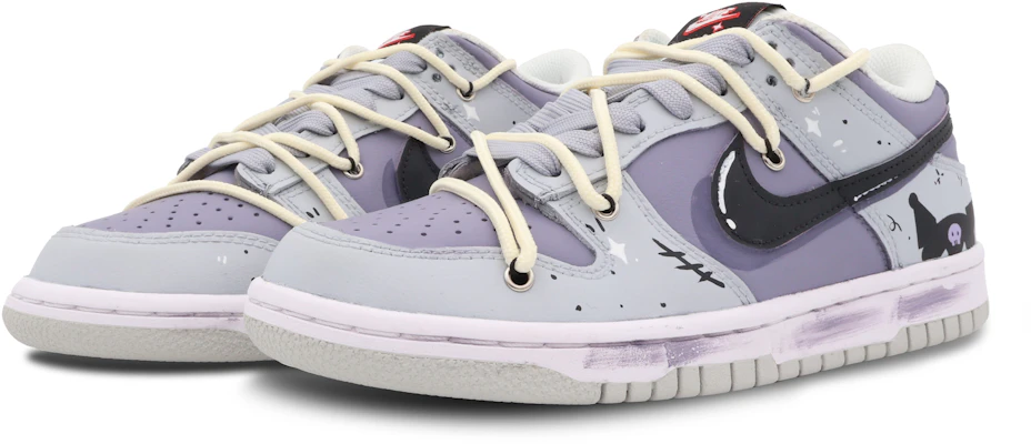 【定制球鞋】 Nike Dunk Low SE 紫色小妖精 塗鴉 做舊 低幫 板鞋 GS 紫灰色 Lookbook 【定制球鞋】 Nike Dunk Low SE 紫色小妖精 塗鴉 做舊 低幫 板鞋 GS 紫灰色