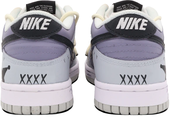 【定制球鞋】 Nike Dunk Low SE 紫色小妖精 塗鴉 做舊 低幫 板鞋 GS 紫灰色 Shop 【定制球鞋】 Nike Dunk Low SE 紫色小妖精 塗鴉 做舊 低幫 板鞋 GS 紫灰色