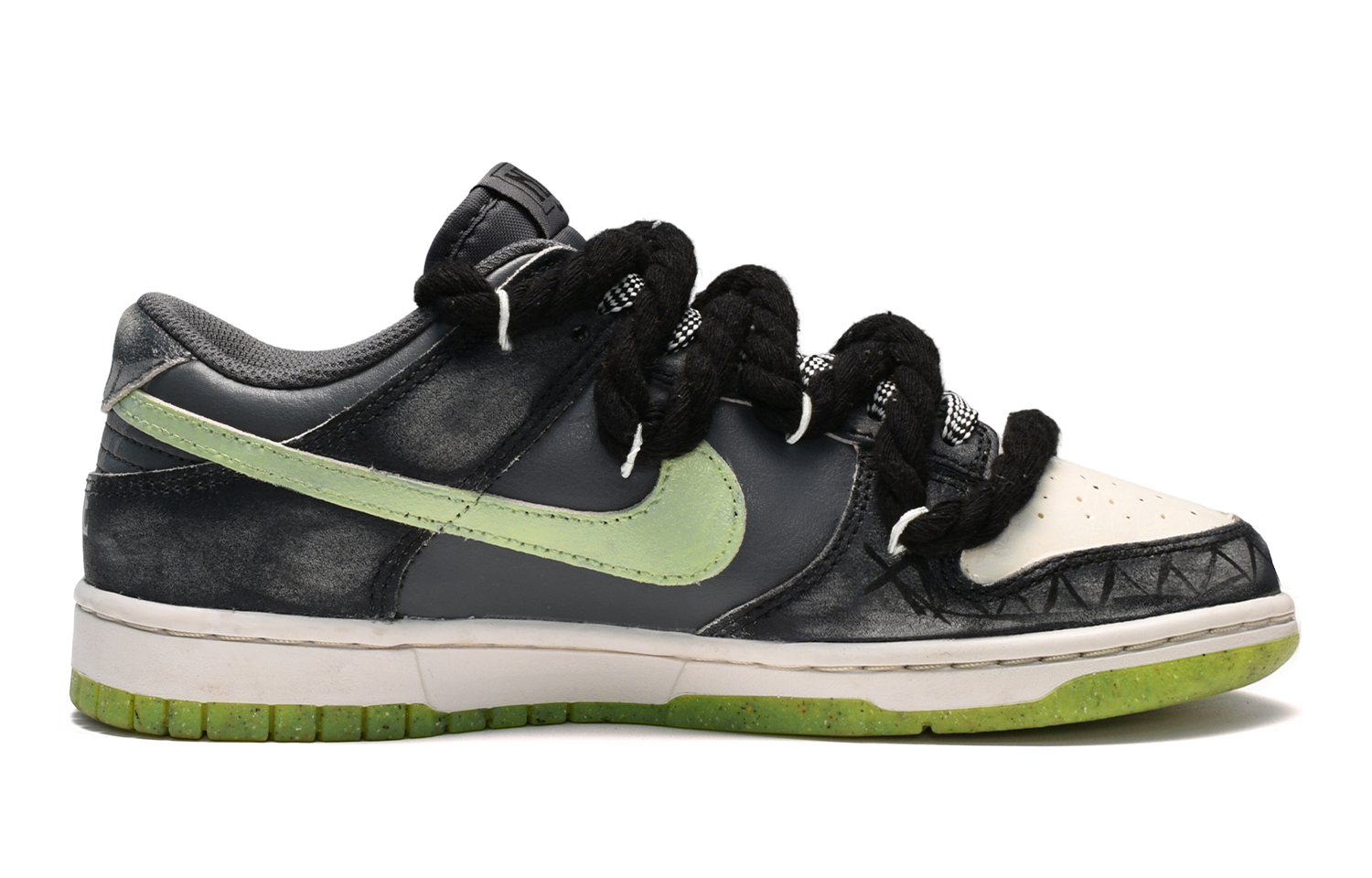 Order 나이키 덩크 로우 SE '칠석 조커 블랙 화이트 그레이' (커스텀) DQ6215-001(TeamE-女款小丑黑白灰)