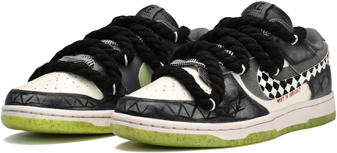 나이키 덩크 로우 SE '칠석 조커 블랙 화이트 그레이' (커스텀) DQ6215-001(TeamE-女款小丑黑白灰) Lookbook 나이키 덩크 로우 SE '칠석 조커 블랙 화이트 그레이' (커스텀) DQ6215-001(TeamE-女款小丑黑白灰)