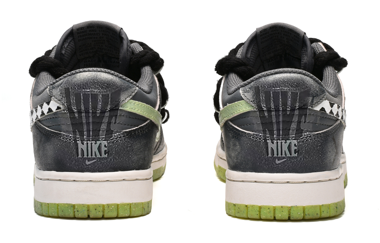 Shop 나이키 덩크 로우 SE '칠석 조커 블랙 화이트 그레이' (커스텀) DQ6215-001(TeamE-女款小丑黑白灰)