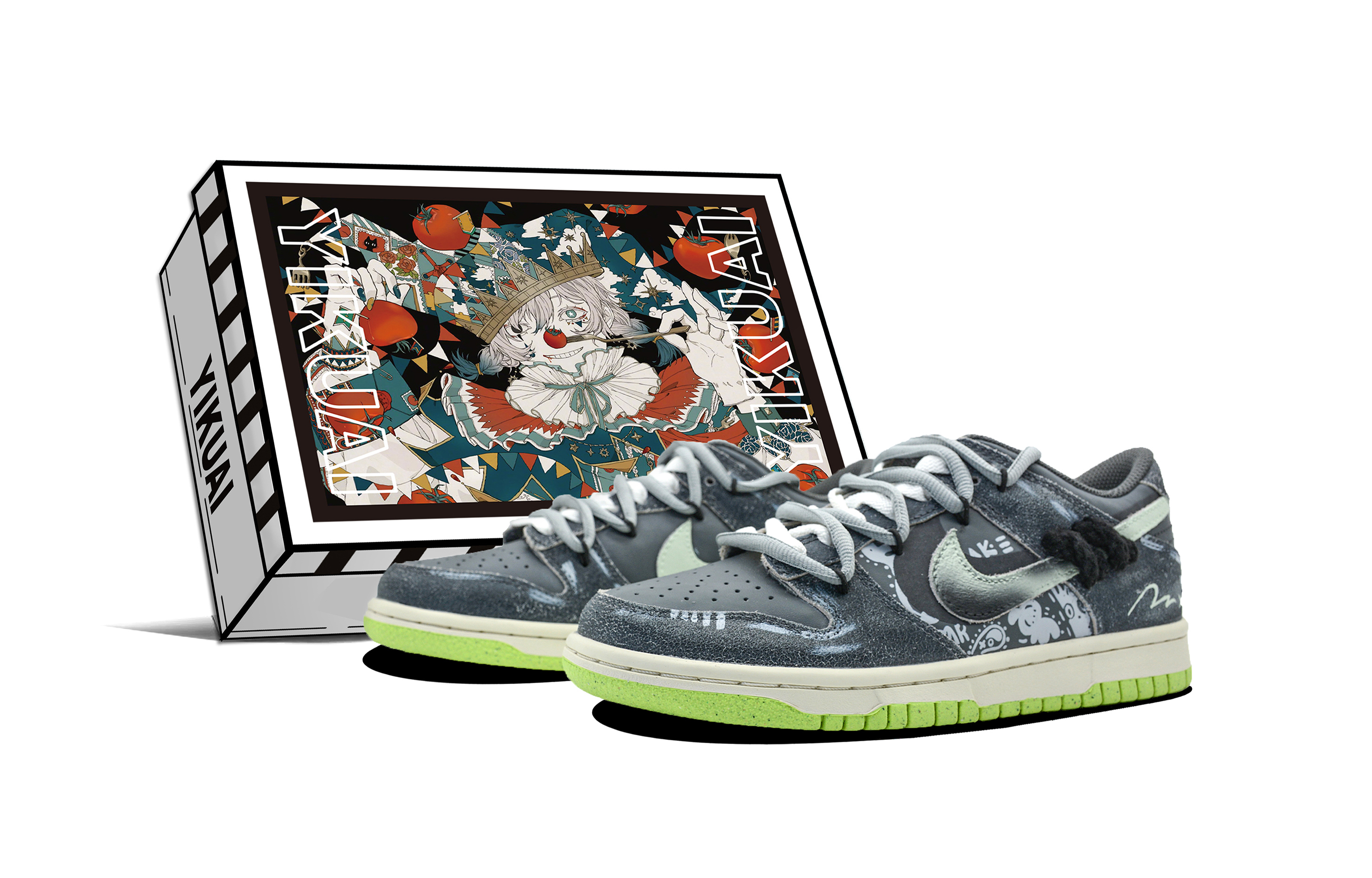 Buy 나이키 덩크 로우 SE '록앤롤 그레이 그린' (커스텀) DQ6215-001-459169