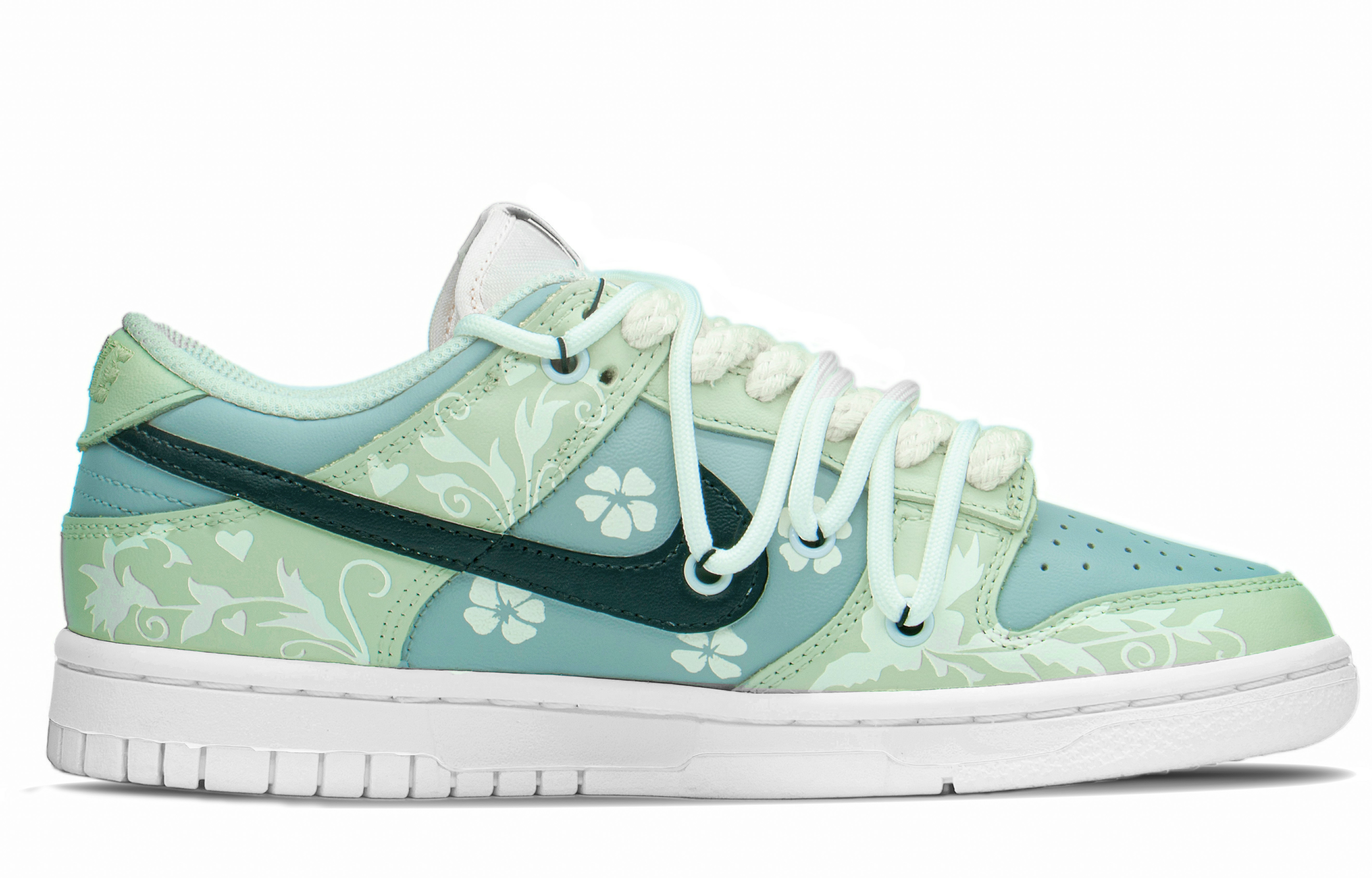 Order 【定制鞋】耐克Dunk Low特别盒‘解构蕾丝花卉’ DH9765-100(TeamA-DKL花朵S-BOX)