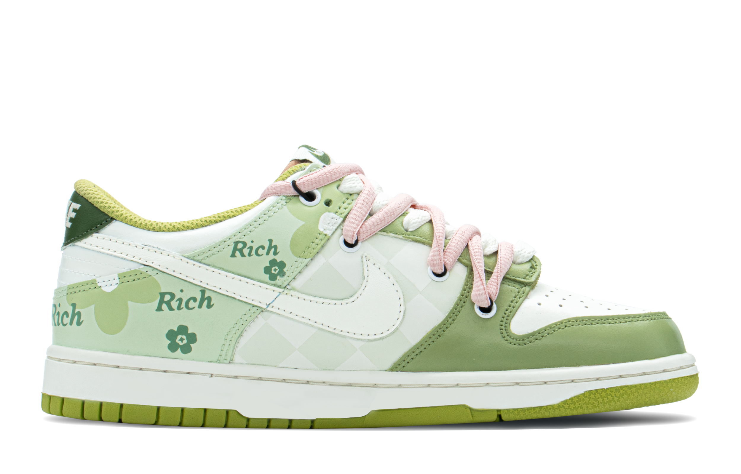 [Custom Shoes] Nike Dunk Low Special Box 'Green White Checkerboard ...