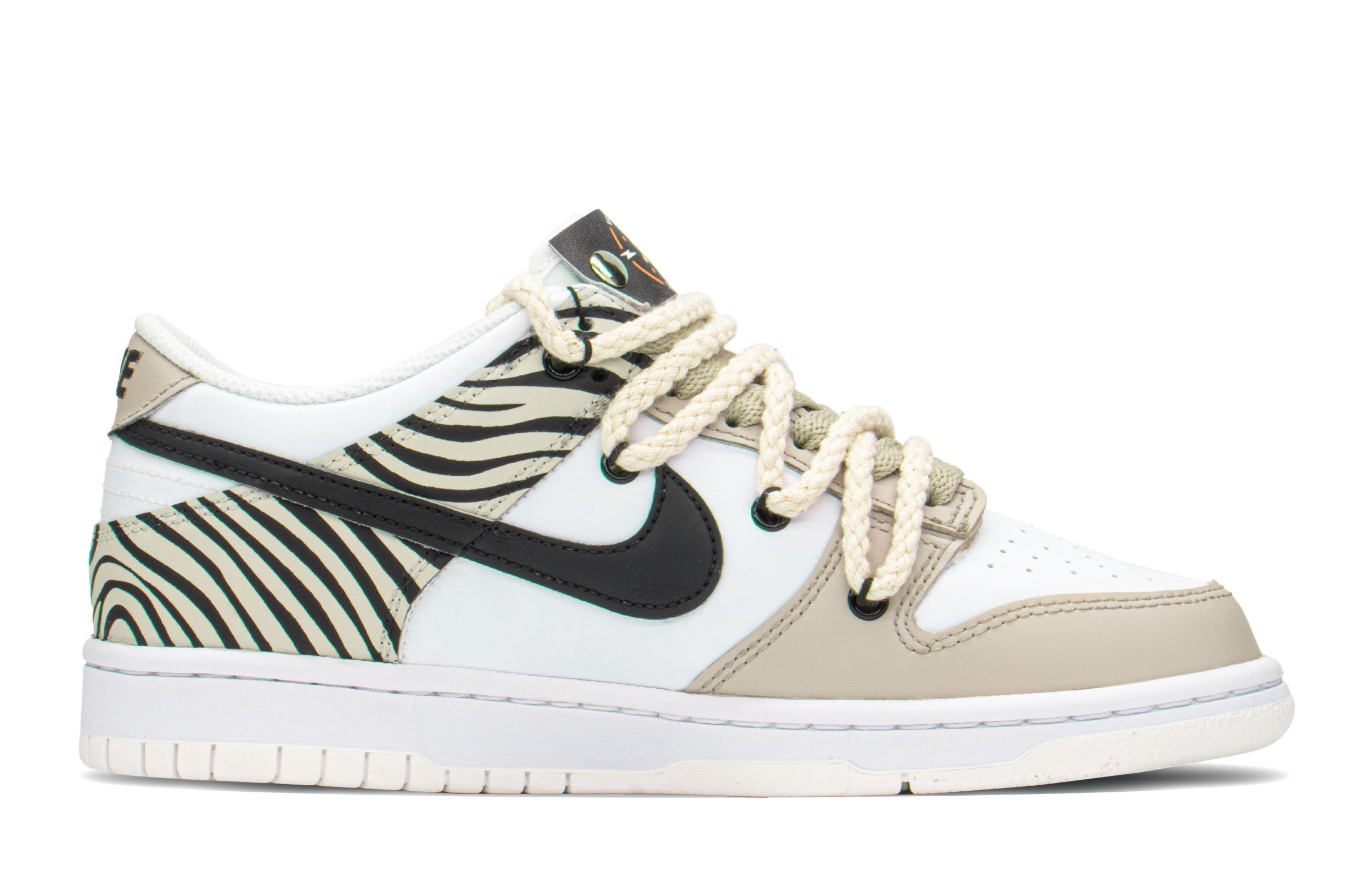 Order 【定制球鞋】Nike Dunk Low特别版 '卡其熊猫' '斑马爱解构' DH9765-100(TeamA-DKL斑马纹女S-BOX)
