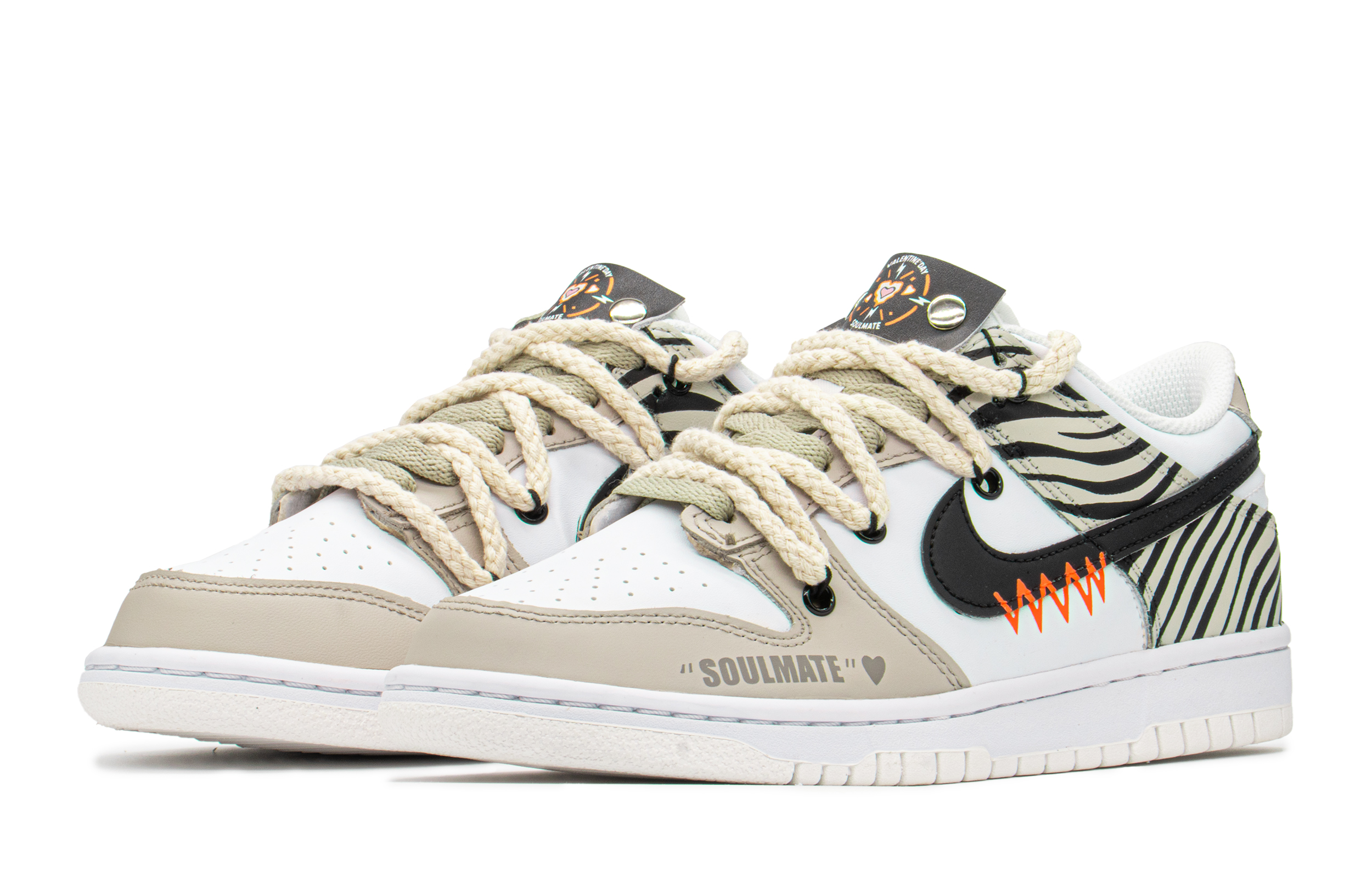 Lookbook 【定制球鞋】Nike Dunk Low特别版 '卡其熊猫' '斑马爱解构' DH9765-100(TeamA-DKL斑马纹女S-BOX)