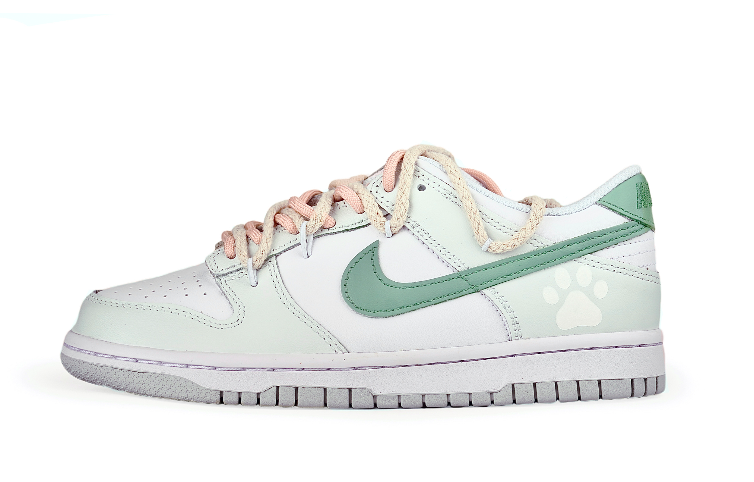 [Custom Shoes] Nike Dunk Low White Green 'Jerry Tom Cat Deconstructed'