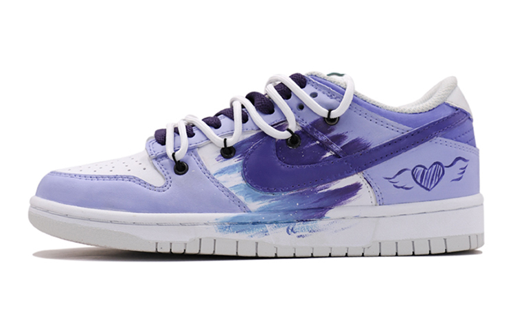 Buy [Kasut Tersuai] Nike Dunk Low dengan Tali Berganda 'Vibe Ungu Terang' DH9765-100(TeamS-耐克紫色爱心)
