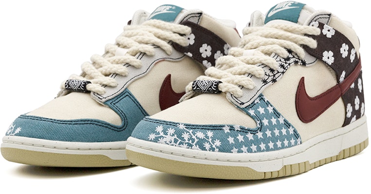 나이키 덩크 미드 '데님 블루' (커스텀) DV0830-100(Team肆-复古花卉系列A) Lookbook 나이키 덩크 미드 '데님 블루' (커스텀) DV0830-100(Team肆-复古花卉系列A)