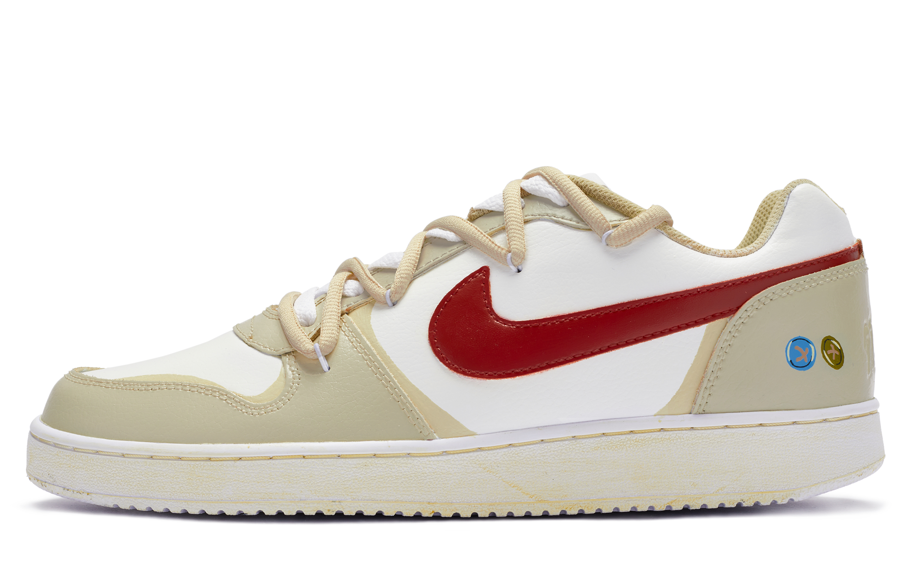 [Custom Shoes] Nike Ebernon Low 'Big Niu Deconstructed Beige-White'
