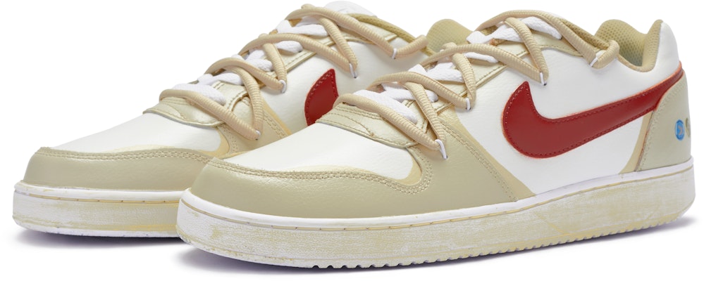 【客製球鞋】Nike EBERNON Low BIGNIU 雙人成行 解構鞋帶 手繪噴繪 低筒 板鞋 男款 米黃白 Lookbook 【客製球鞋】Nike EBERNON Low BIGNIU 雙人成行 解構鞋帶 手繪噴繪 低筒 板鞋 男款 米黃白