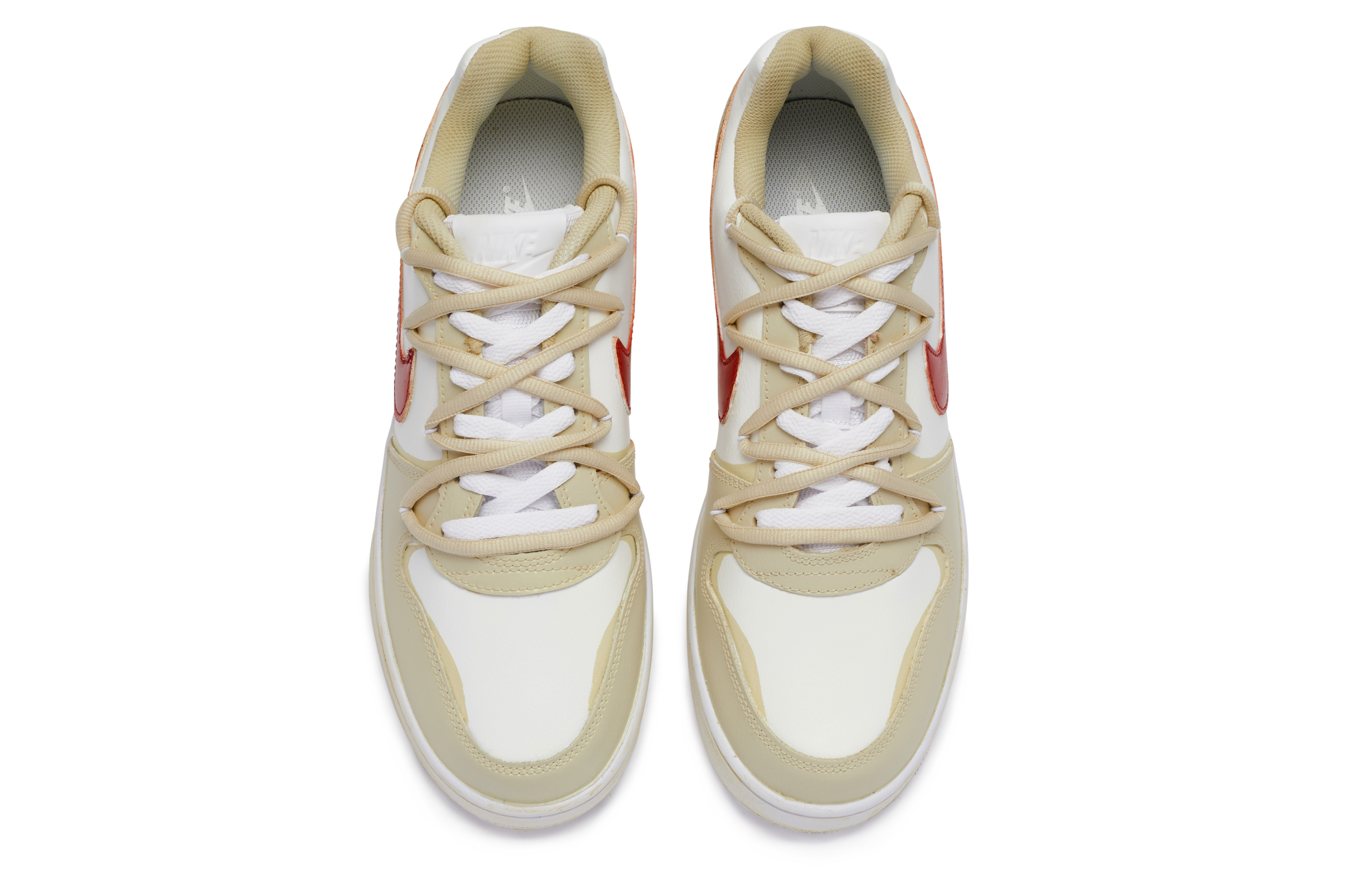 Shop [カスタムシューズ] ナイキ エバノン ロー 'ビッグ ニュー デコンストラクト ベージュ-ホワイト' AQ1775-100(TeamR-男款双人成行)