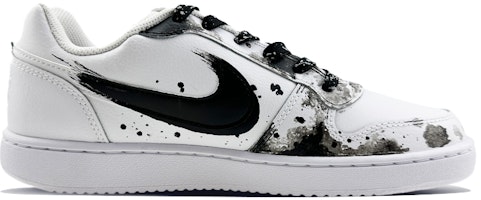 ナイキ エバノンLow カスタム "ミニマル墨蓮" (Nike Ebernon Low Custom "Minimal Sumi-Ren") AQ1775-100(Team40-男款水墨荷花黑白) Order ナイキ エバノンLow カスタム "ミニマル墨蓮" (Nike Ebernon Low Custom "Minimal Sumi-Ren") AQ1775-100(Team40-男款水墨荷花黑白)