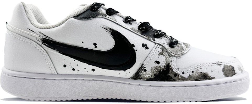 【定制球鞋】 Nike EBERNON Low 極簡主義 水墨 荷花 國潮風 寫意 低筒 板鞋 男款 黑白 Order 【定制球鞋】 Nike EBERNON Low 極簡主義 水墨 荷花 國潮風 寫意 低筒 板鞋 男款 黑白
