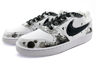 ナイキ エバノンLow カスタム "ミニマル墨蓮" (Nike Ebernon Low Custom "Minimal Sumi-Ren") AQ1775-100(Team40-男款水墨荷花黑白) Lookbook ナイキ エバノンLow カスタム "ミニマル墨蓮" (Nike Ebernon Low Custom "Minimal Sumi-Ren") AQ1775-100(Team40-男款水墨荷花黑白)