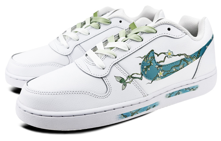 Lookbook 【定制球鞋】Nike EBERNON Low 盛開的杏花 梵高 藝術 油畫 塗鴉 低幫 板鞋 男款 白綠