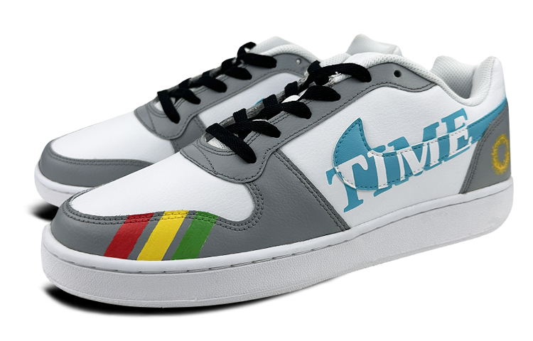 Lookbook [Sepatu Custom] Nike Ebernon Low 'Portal Energi Biru Abu-abu' AQ1775-100(Team叁-男款NE回到未来)