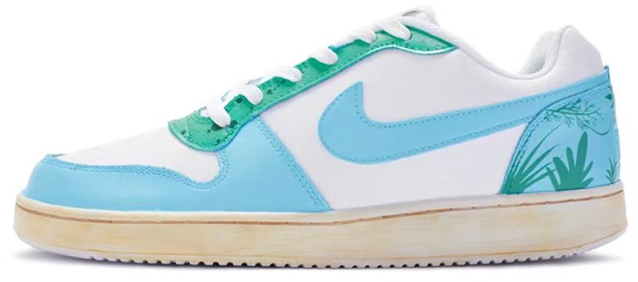 【訂製球鞋】Nike EBERNON Low 藍色叢林 清新風 手繪噴繪 低幫 板鞋 男款 藍白綠 Buy 【訂製球鞋】Nike EBERNON Low 藍色叢林 清新風 手繪噴繪 低幫 板鞋 男款 藍白綠