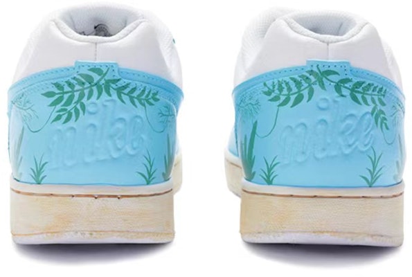 【訂製球鞋】Nike EBERNON Low 藍色叢林 清新風 手繪噴繪 低幫 板鞋 男款 藍白綠 Shop 【訂製球鞋】Nike EBERNON Low 藍色叢林 清新風 手繪噴繪 低幫 板鞋 男款 藍白綠
