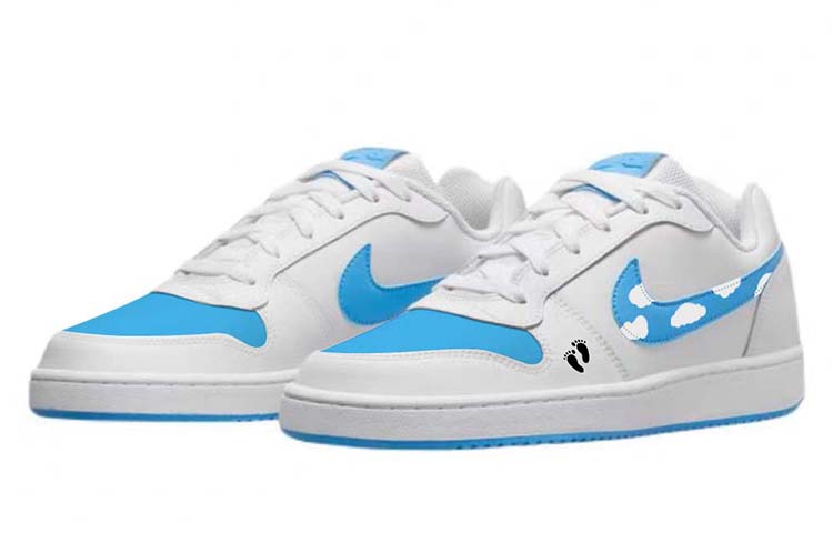 Lookbook [Sepatu Kustom] Nike Ebernon Low 'Biru Putih Awan' AQ1775-102-450399