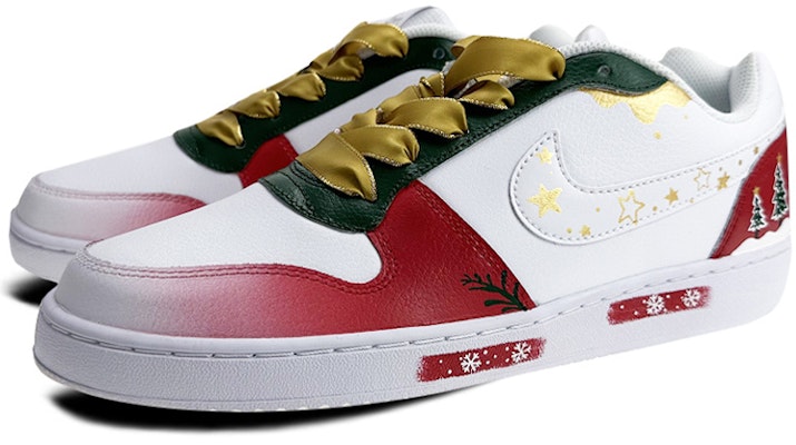 【定制球鞋】Nike EBERNON Low 是在玩鞋 禮盒 燈帶 聖誕 塗鴉 流淌 低幫 板鞋 男款 白紅綠 Lookbook 【定制球鞋】Nike EBERNON Low 是在玩鞋 禮盒 燈帶 聖誕 塗鴉 流淌 低幫 板鞋 男款 白紅綠