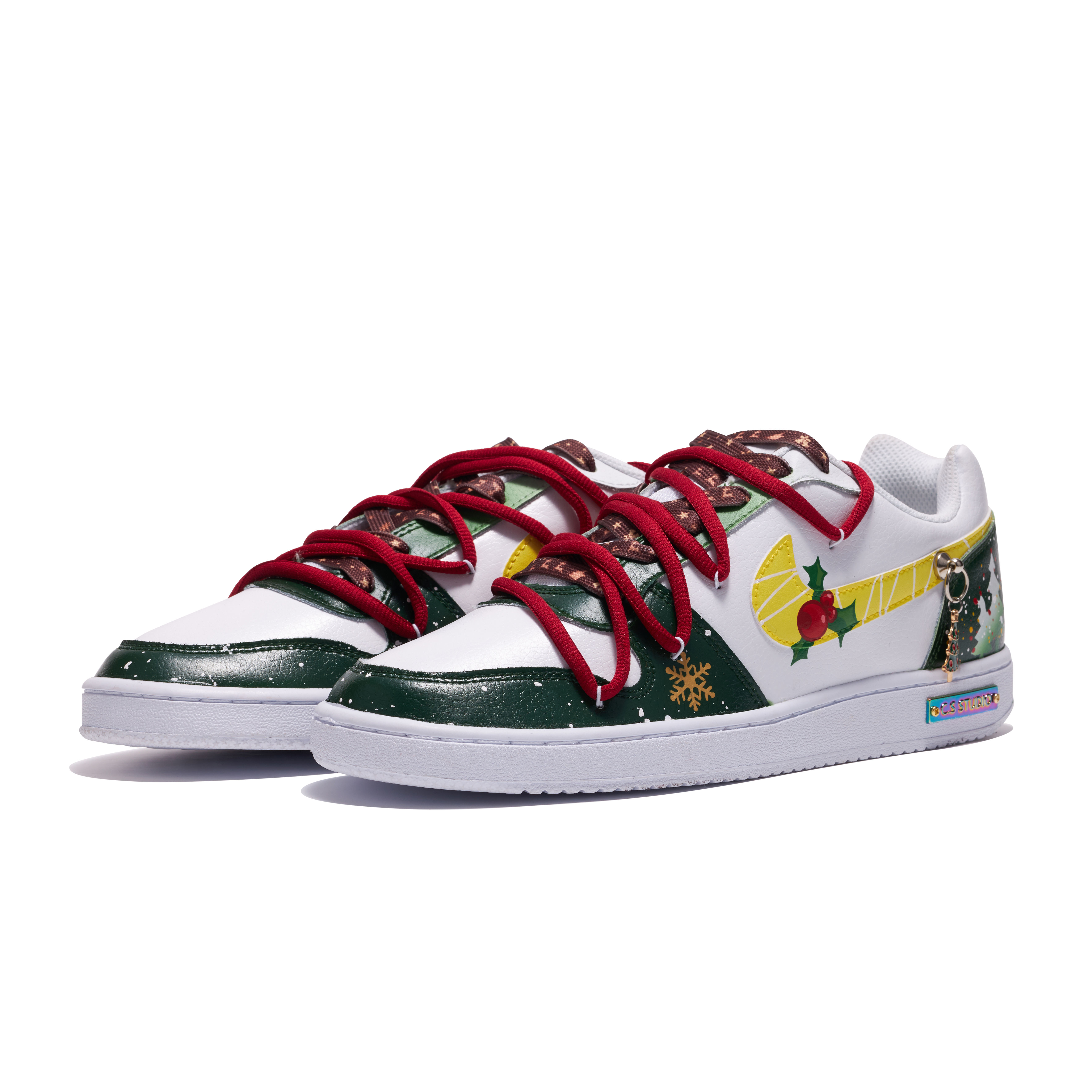 Shop [Zapatos Personalizados] Nike Ebernon Low 'Árbol de Navidad' AQ1775-100(Team11-男圣诞树绿黄S-BOX)