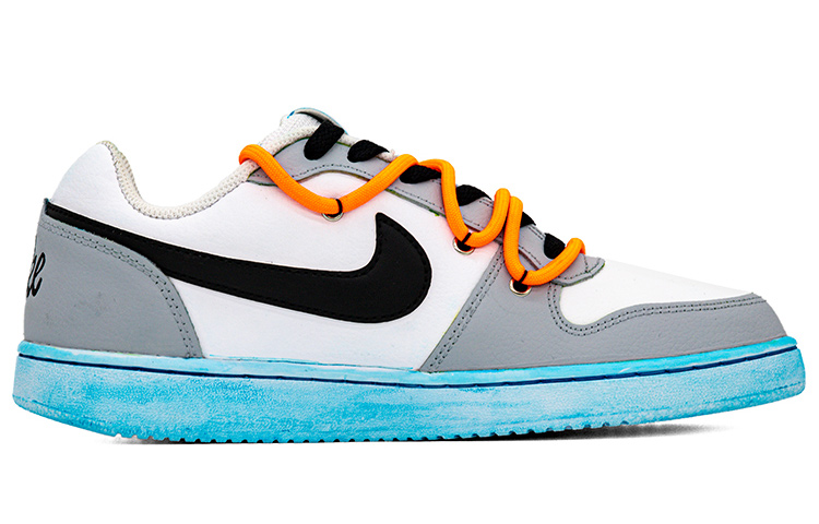 Order 【定制球鞋】 Nike EBERNON Low 解構 腰果花 縫布 嘻哈 復古 做舊 潮流 低幫 板鞋 男款 灰白藍