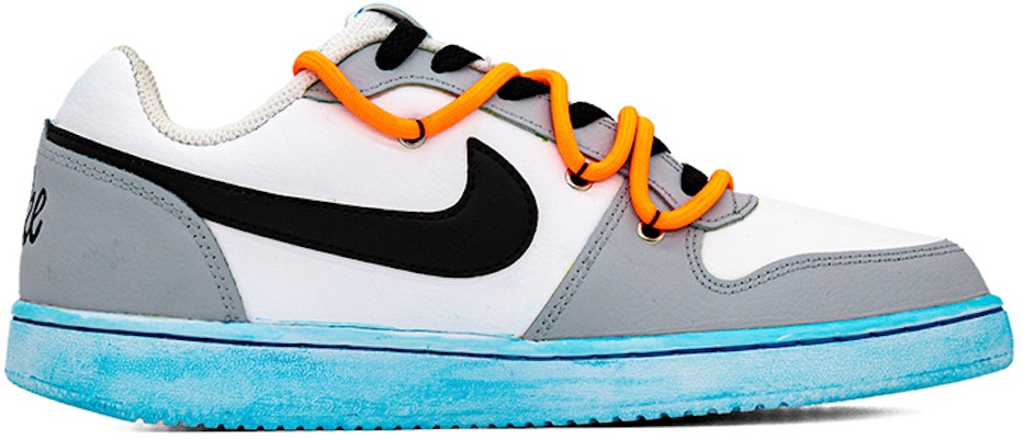 【定制球鞋】 Nike EBERNON Low 解構 腰果花 縫布 嘻哈 復古 做舊 潮流 低幫 板鞋 男款 灰白藍 Order 【定制球鞋】 Nike EBERNON Low 解構 腰果花 縫布 嘻哈 復古 做舊 潮流 低幫 板鞋 男款 灰白藍