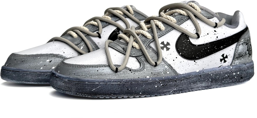 【客製球鞋】Nike EBERNON Low 哥德風韻 搭配復古 染色噴墨 解構鞋帶 特殊鞋盒 低筒 板鞋 男款 灰白黑 Lookbook 【客製球鞋】Nike EBERNON Low 哥德風韻 搭配復古 染色噴墨 解構鞋帶 特殊鞋盒 低筒 板鞋 男款 灰白黑