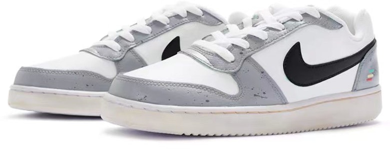 【定制球鞋】 Nike EBERNON Low 簡約風 手繪噴繪 低幫 板鞋 男款 灰白 Lookbook 【定制球鞋】 Nike EBERNON Low 簡約風 手繪噴繪 低幫 板鞋 男款 灰白
