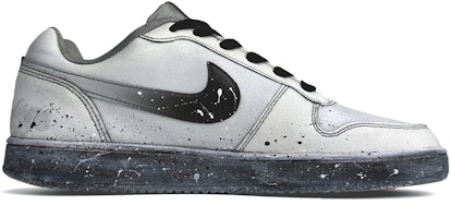 【訂製球鞋】Nike EBERNON Low 水墨荷花 台灣風 浸染 手繪潑墨 低筒 滑板鞋 男款 灰黑 Order 【訂製球鞋】Nike EBERNON Low 水墨荷花 台灣風 浸染 手繪潑墨 低筒 滑板鞋 男款 灰黑