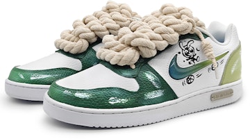 ナイキ エバノン ロー "ジェリーグリーンスウッシュ" (カスタムシューズ) AQ1774-100(Team16-男款狡兔青绿) Lookbook ナイキ エバノン ロー "ジェリーグリーンスウッシュ" (カスタムシューズ) AQ1774-100(Team16-男款狡兔青绿)